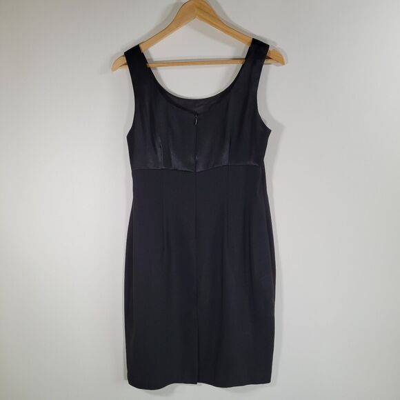 Vintage J.R. NITES Black Mini Dress Sz 6P Empire Waist Sleeveless 90s Satin S - Picture 10 of 11